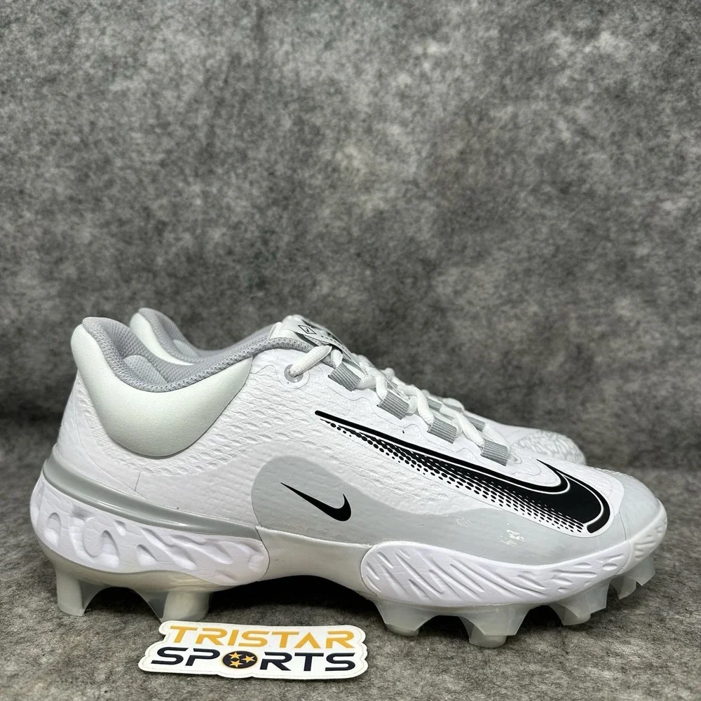 Nike Alpha Huarache Elite 4 Low MCS Baseball Cleats Mens 10.5 White FD6255-100